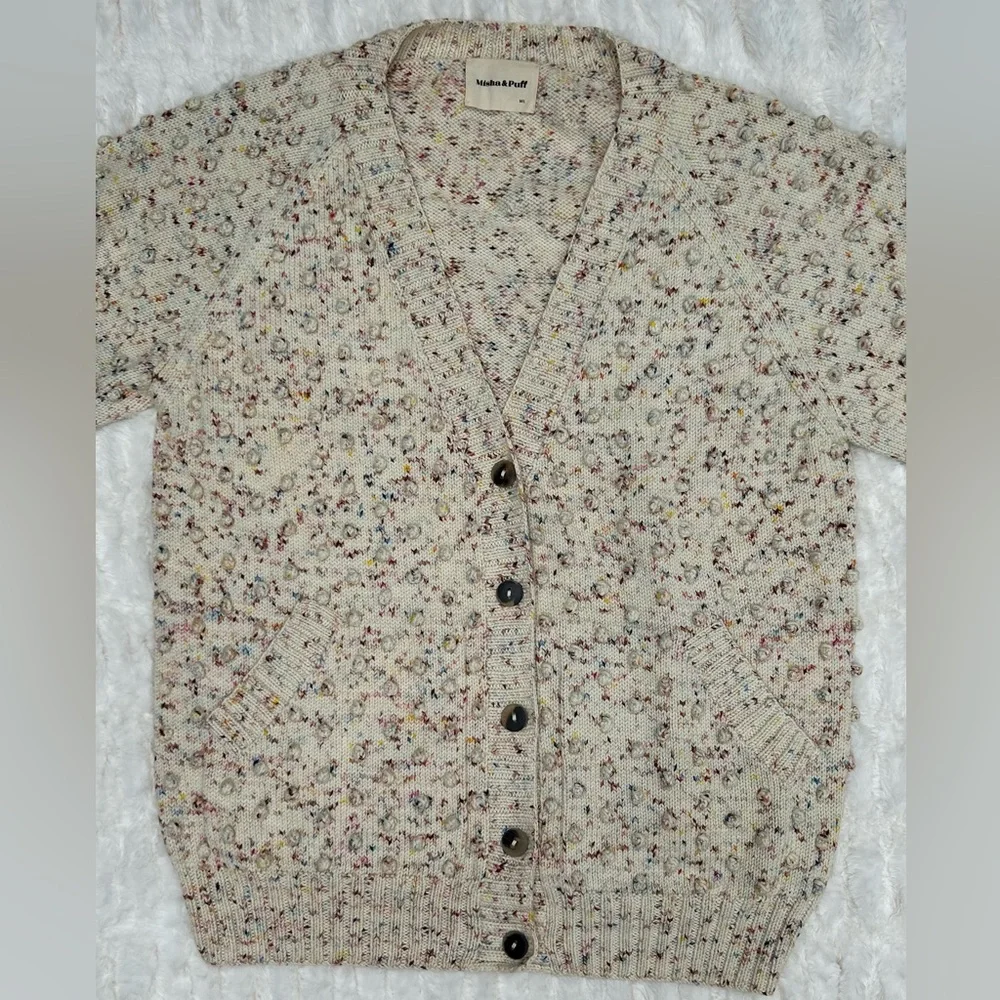 Misha & Puff Merino Wool Confetti Long Popcorn Sweater - Picture 2 of 13